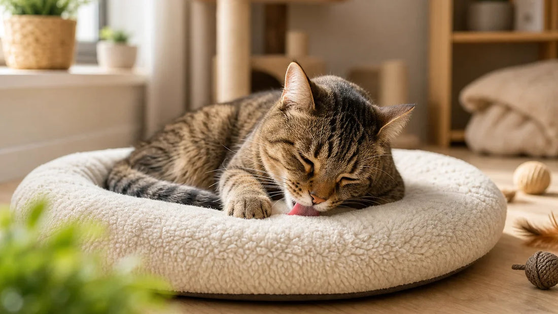Pourquoi mon chat lèche son coussin ?