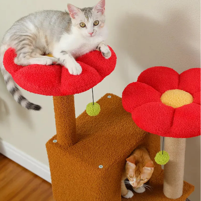 Arbre à chat 130 cm | 2 Condos et Griffoirs en Sisal