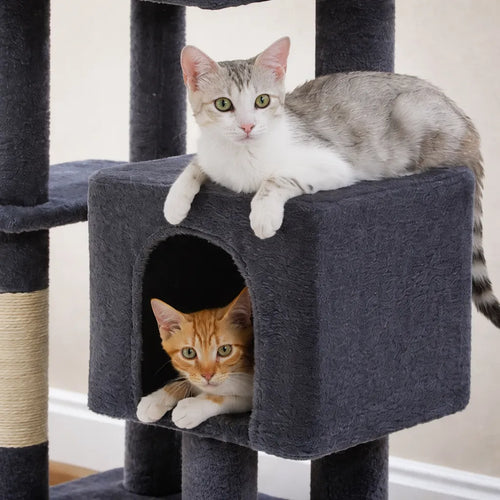 Arbre à chat 130 cm | 2 Condos et Griffoirs en Sisal