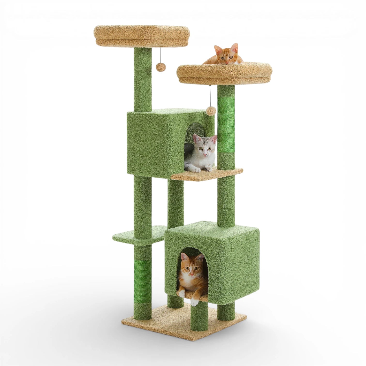 Arbre à chat 130 cm | 2 Condos et Griffoirs en Sisal