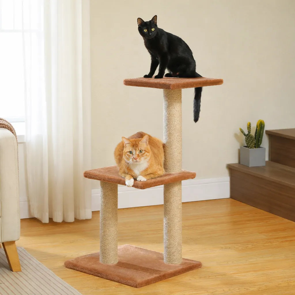 Arbre a chat 3 plateformes - Griffoir sisal et confort