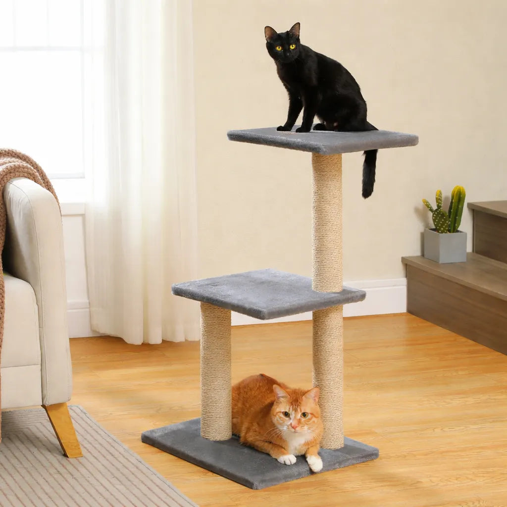 Arbre a chat 3 plateformes - Griffoir sisal et confort