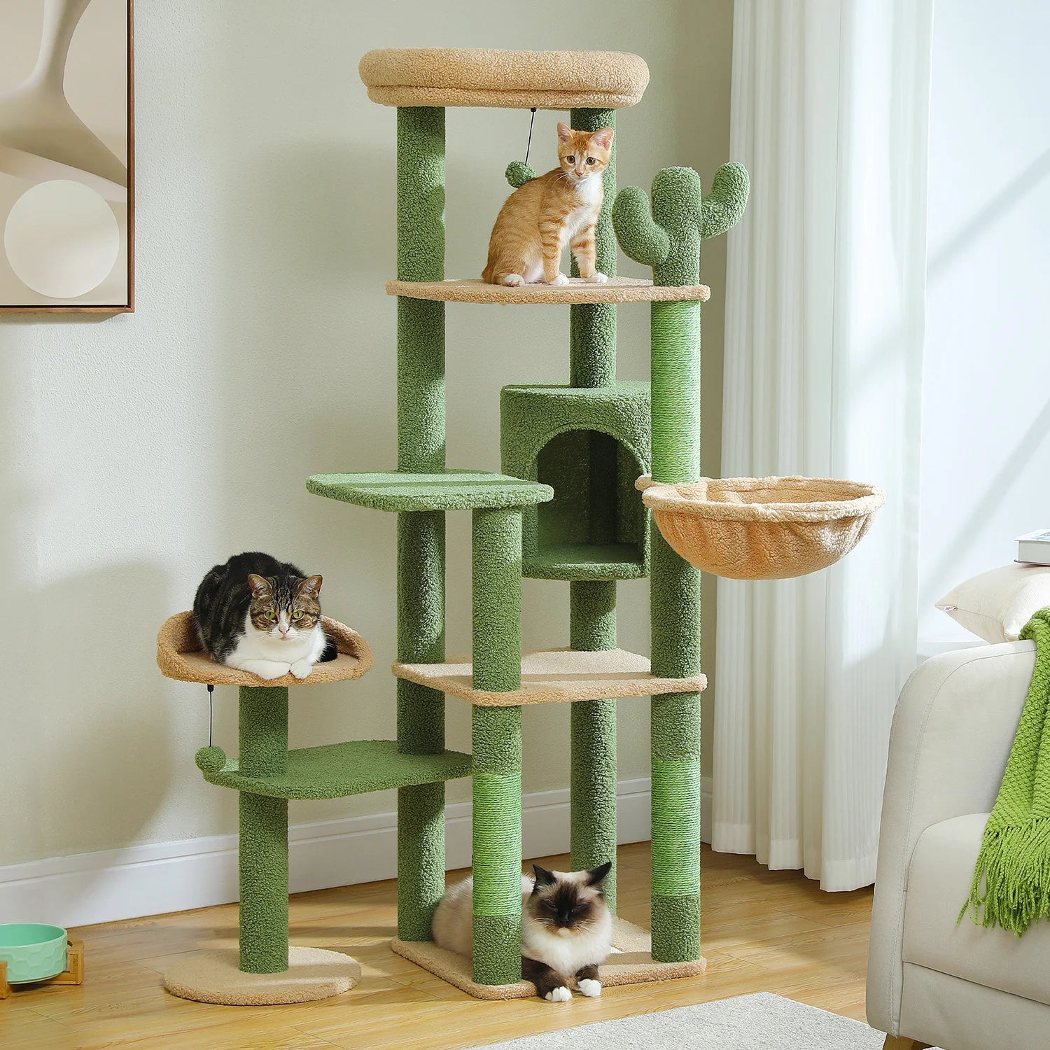 Arbre a chat avec hamac - Griffoir sisal hamac et condo inclus