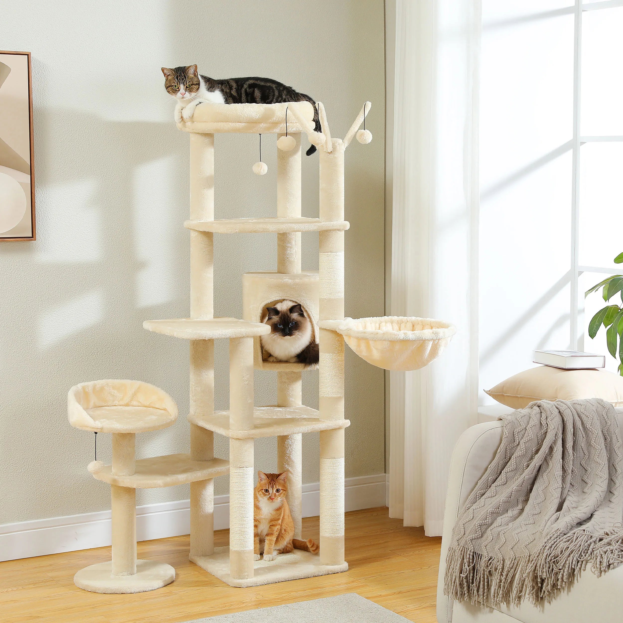 Arbre a chat avec hamac - Griffoir sisal hamac et condo inclus