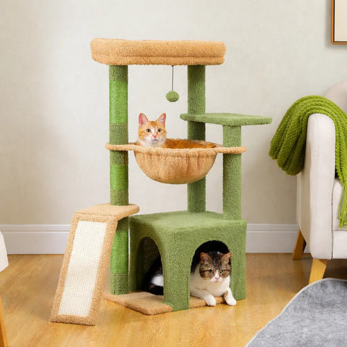 Arbre à chat petit espace - Hamac, condo et griffoir inclus