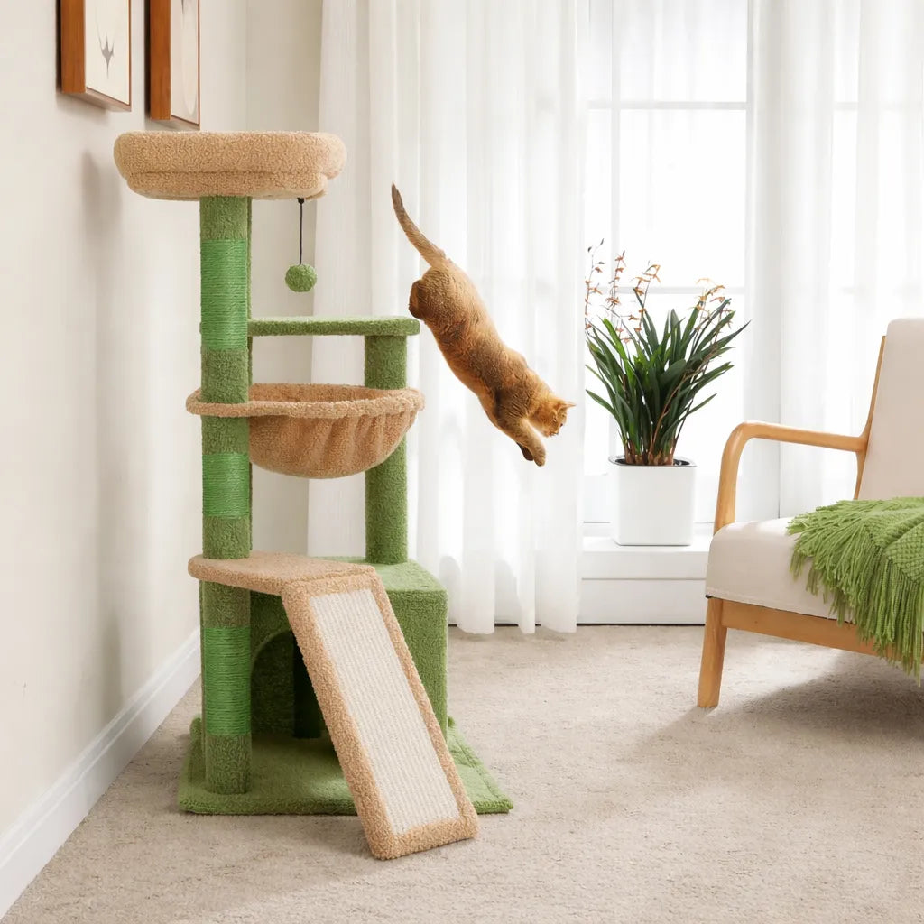 Arbre à chat petit espace - Hamac, condo et griffoir inclus