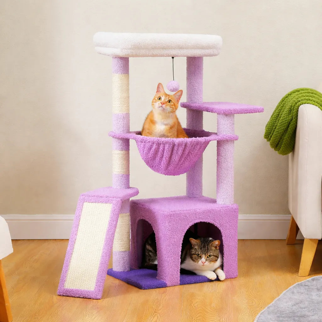 Arbre à chat petit espace - Hamac, condo et griffoir inclus