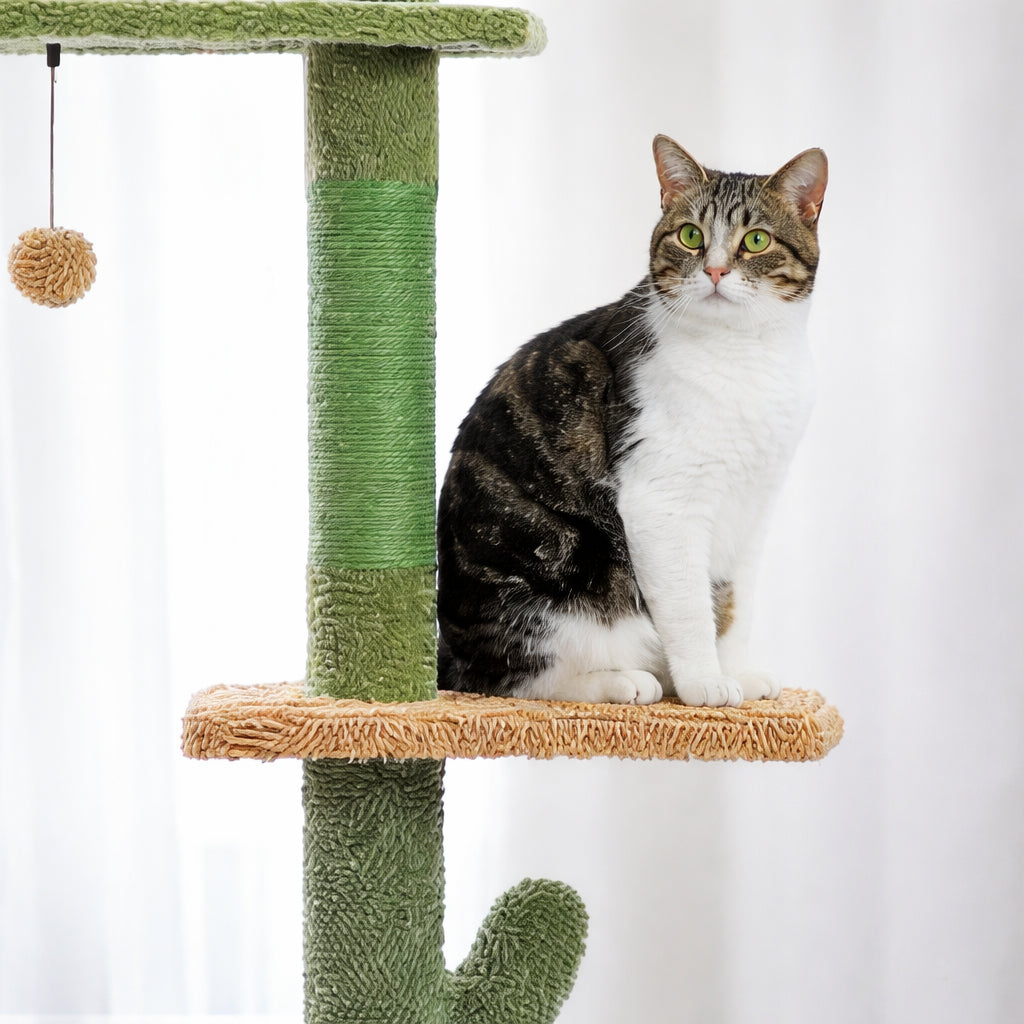 Arbre à Chat Sol Plafond 5 Niveaux - Sisal et Hamac Inclus