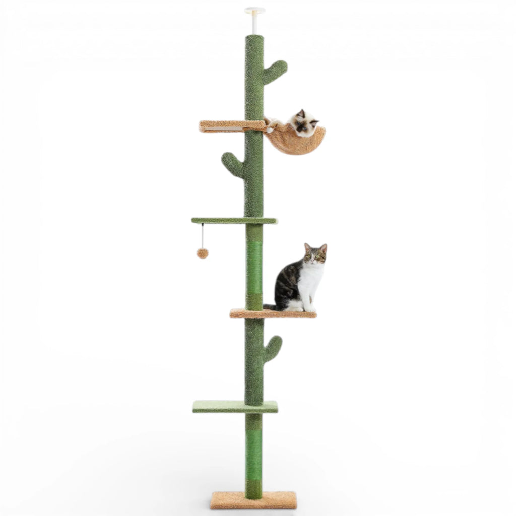 Arbre à Chat Sol Plafond 5 Niveaux - Sisal et Hamac Inclus