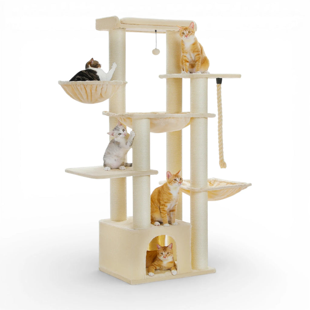Arbre à Chat XXL 7 Niveaux - 11 Griffoirs Sisal et Hamacs