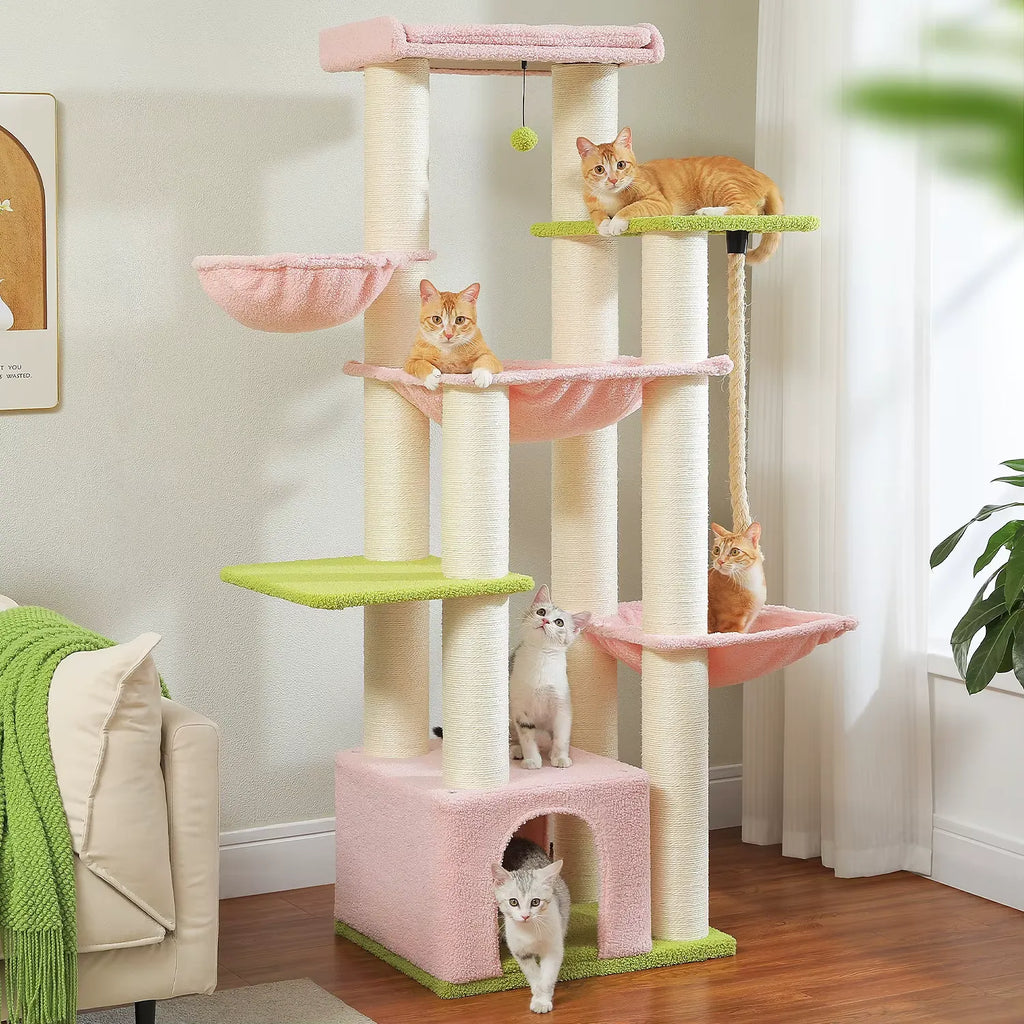 Arbre à Chat XXL 7 Niveaux - 11 Griffoirs Sisal et Hamacs