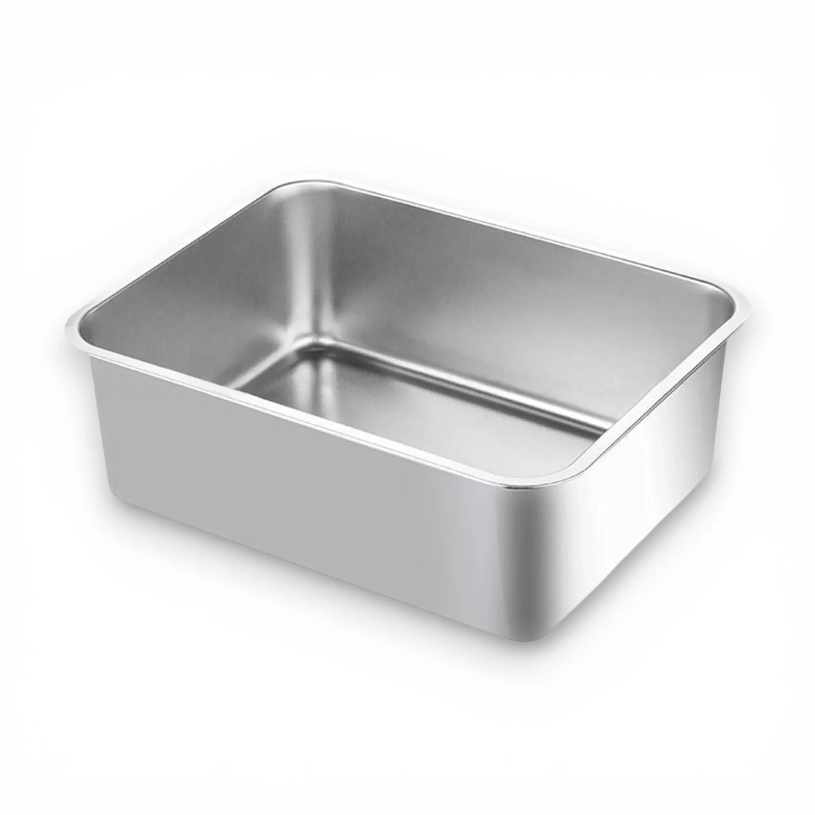 Bac à litière en inox - Grand format hygiénique et durable