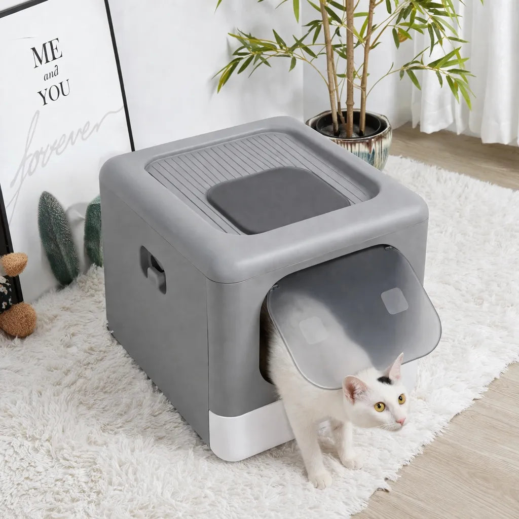 Bac à litière fermé chat - Double entrée filtre anti-odeurs