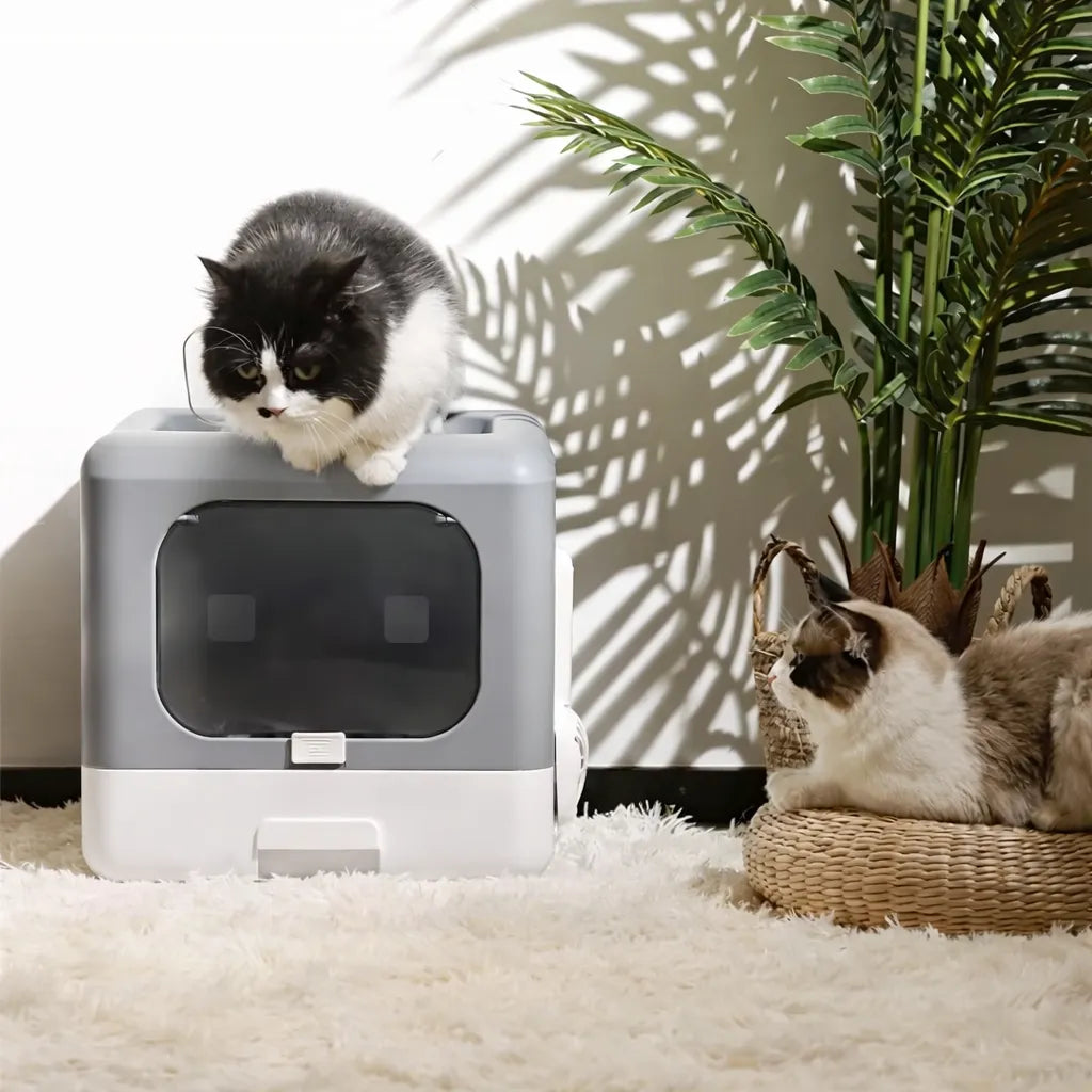 Bac à litière fermé chat - Double entrée filtre anti-odeurs