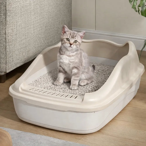 Bac à litière pour chaton - Côtés hauts anti-éclaboussures