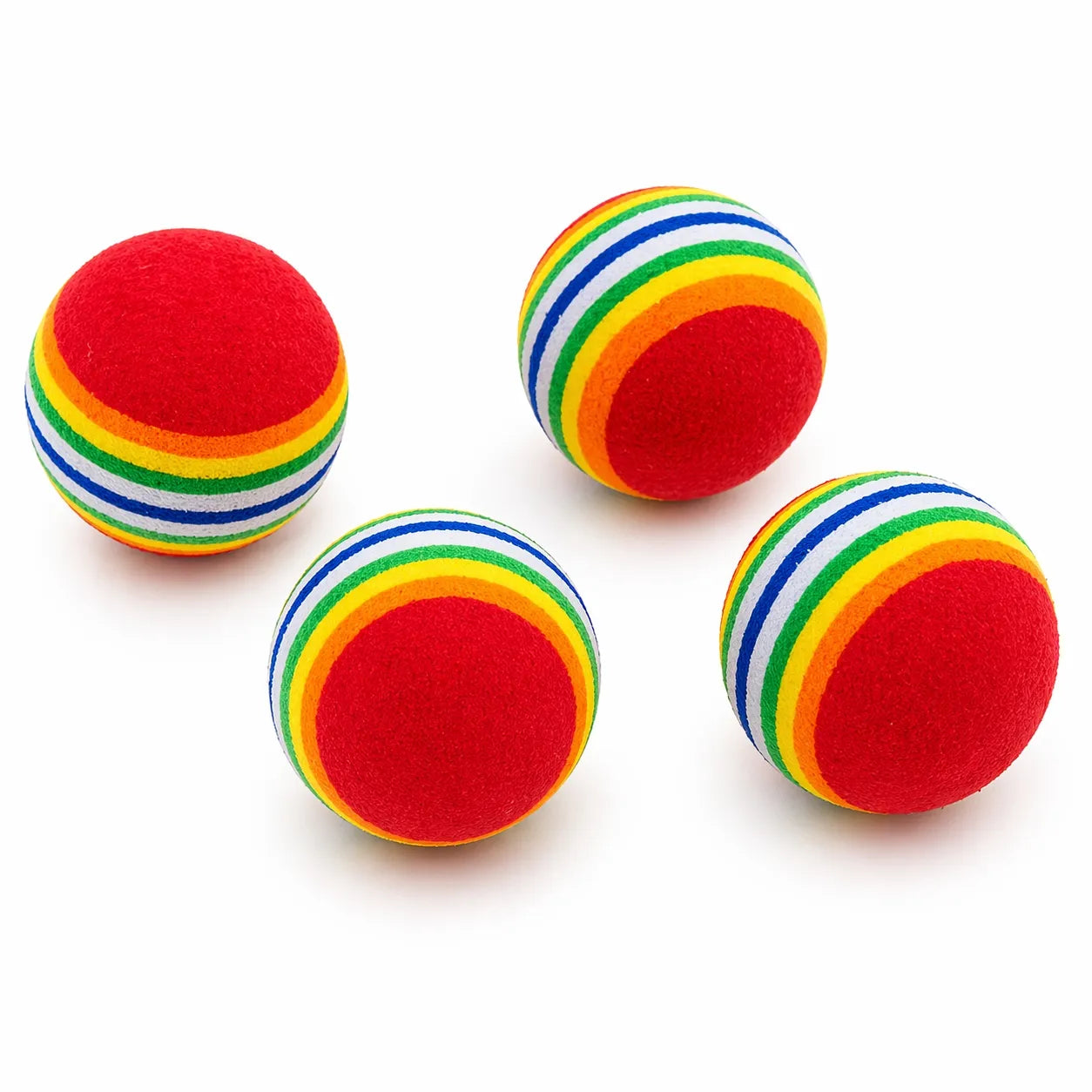 Balle pour chat arc-en-ciel - Lot de 10 balles interactives