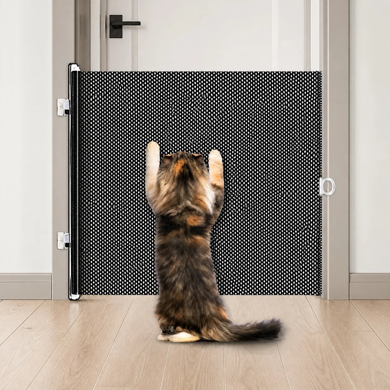 Barrière à chat rétractable pour porte - Sans perçage