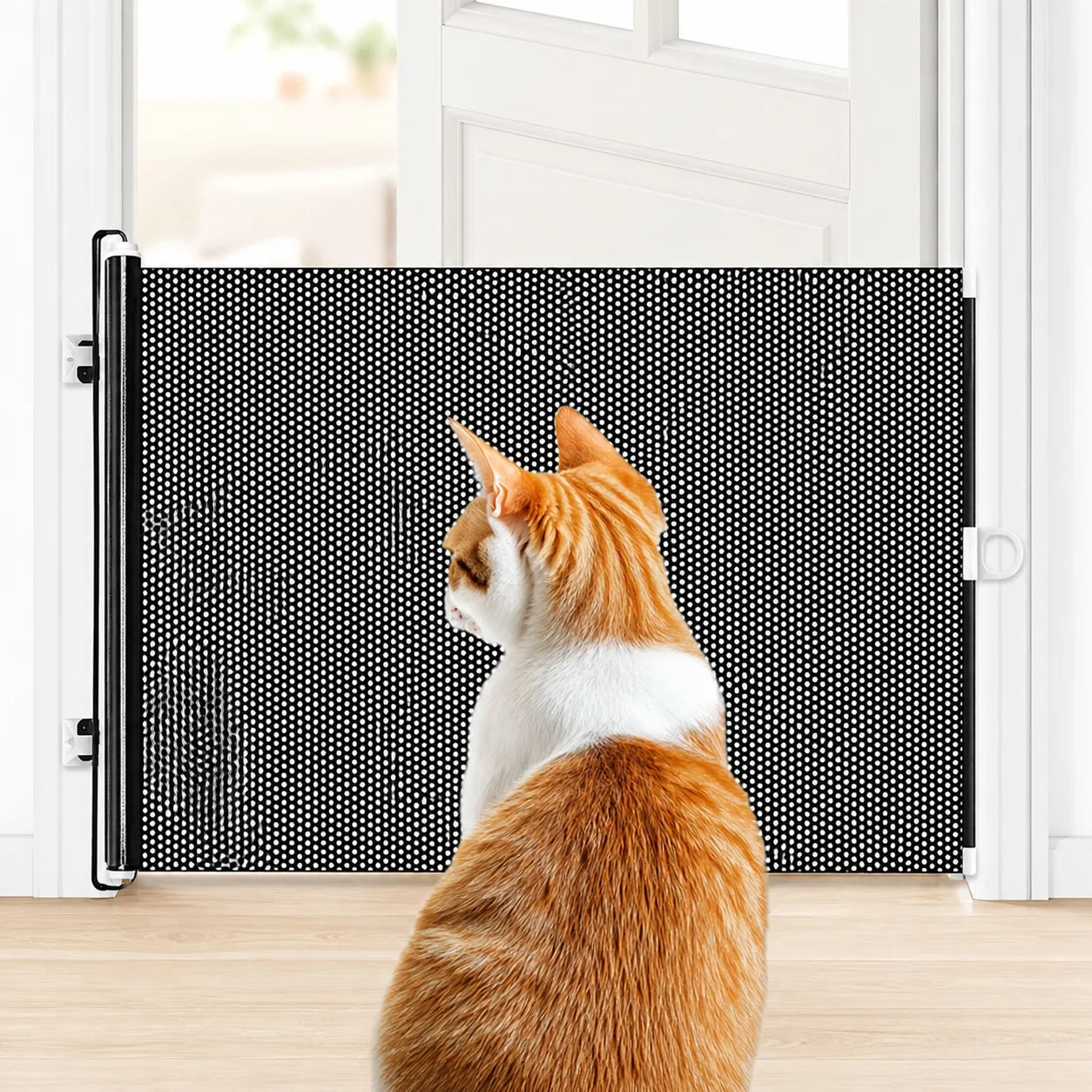 Barrière à chat rétractable pour porte - Sans perçage