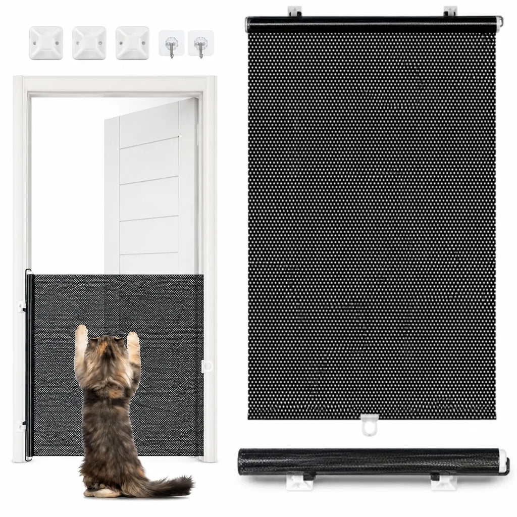 Barrière à chat rétractable pour porte - Sans perçage