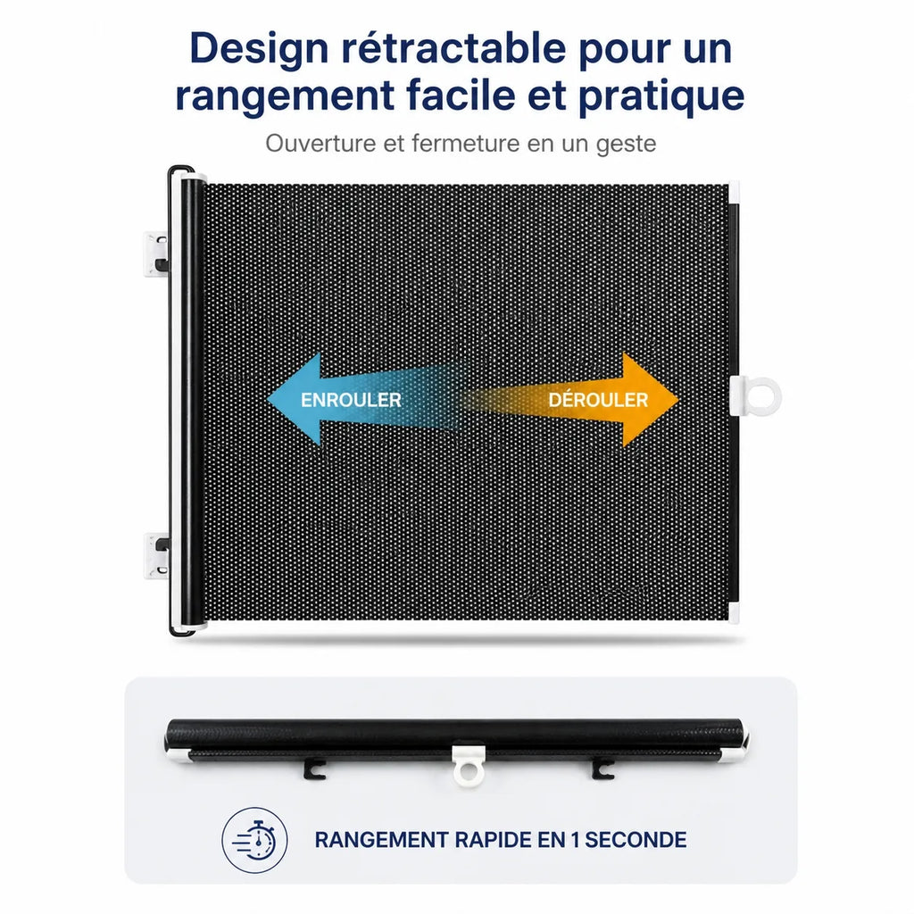 Barrière à chat rétractable pour porte - Sans perçage