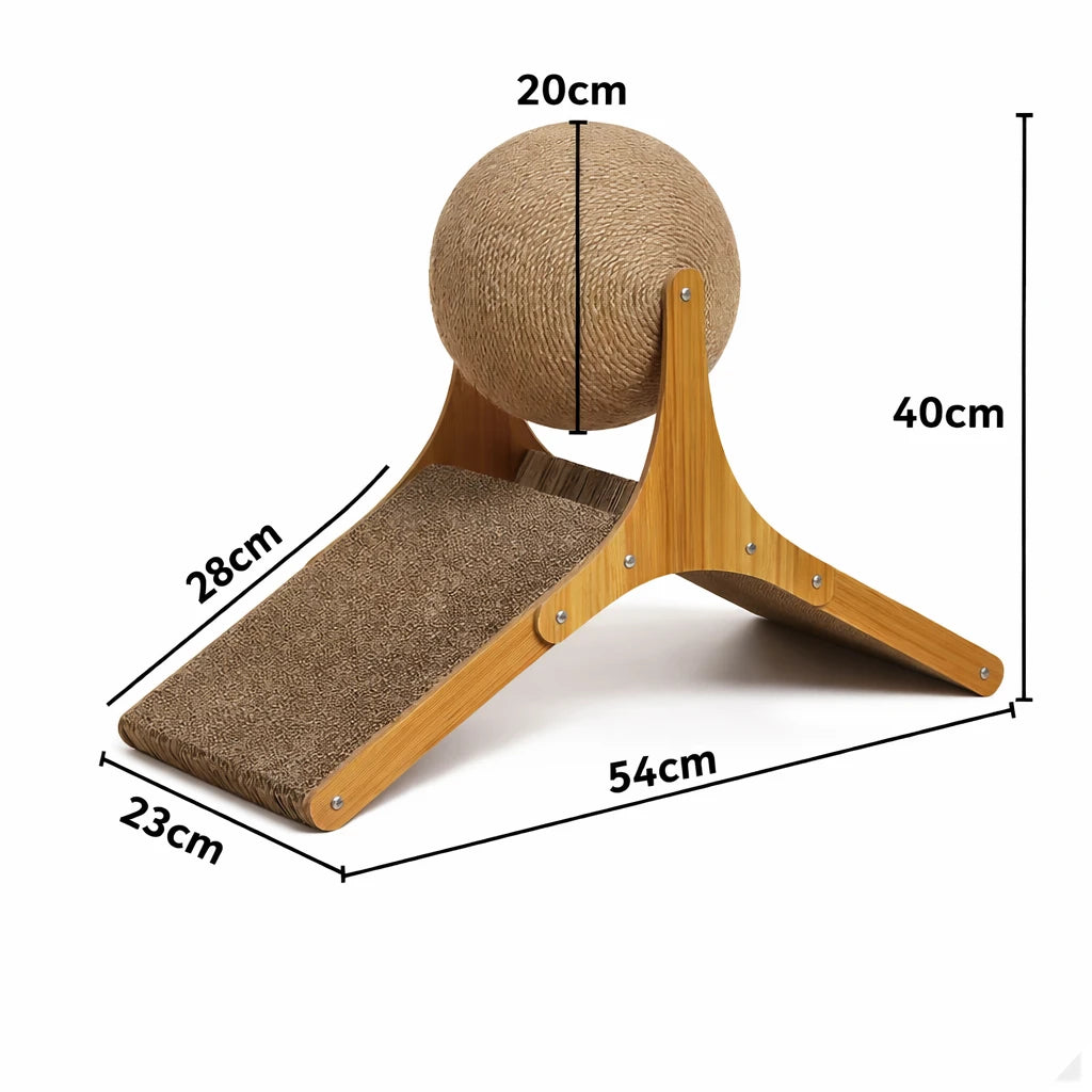 Boule griffoir chat - Avec balle rotative