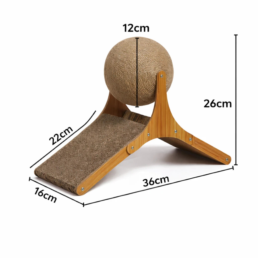 Boule griffoir chat - Avec balle rotative