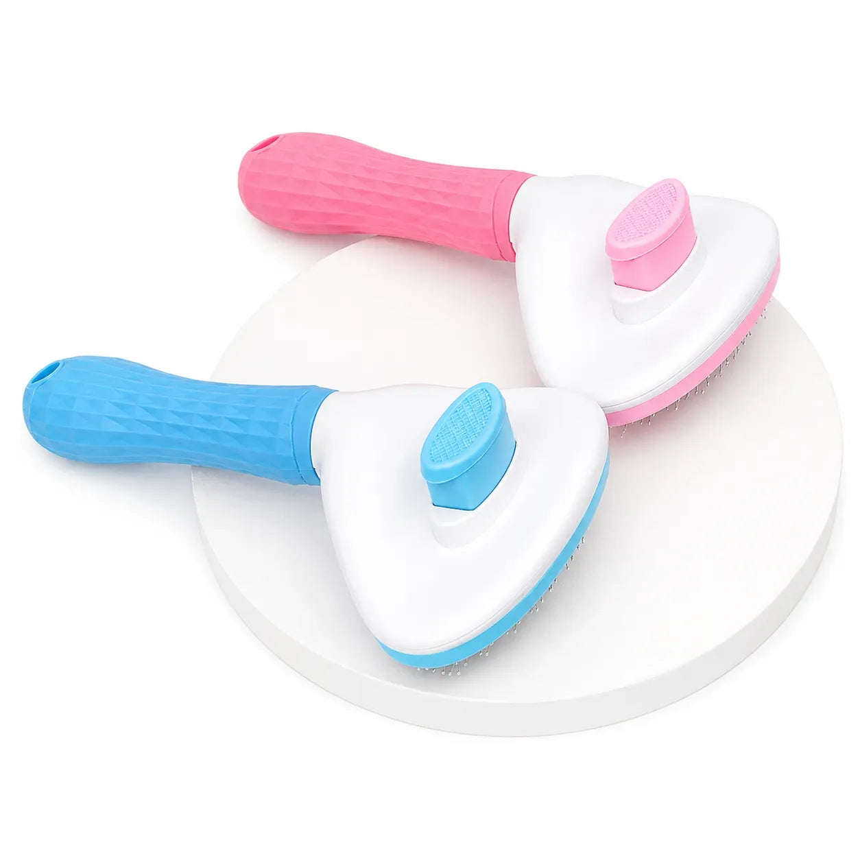 Brosse pour chat auto-nettoyante - Peigne acier poils longs