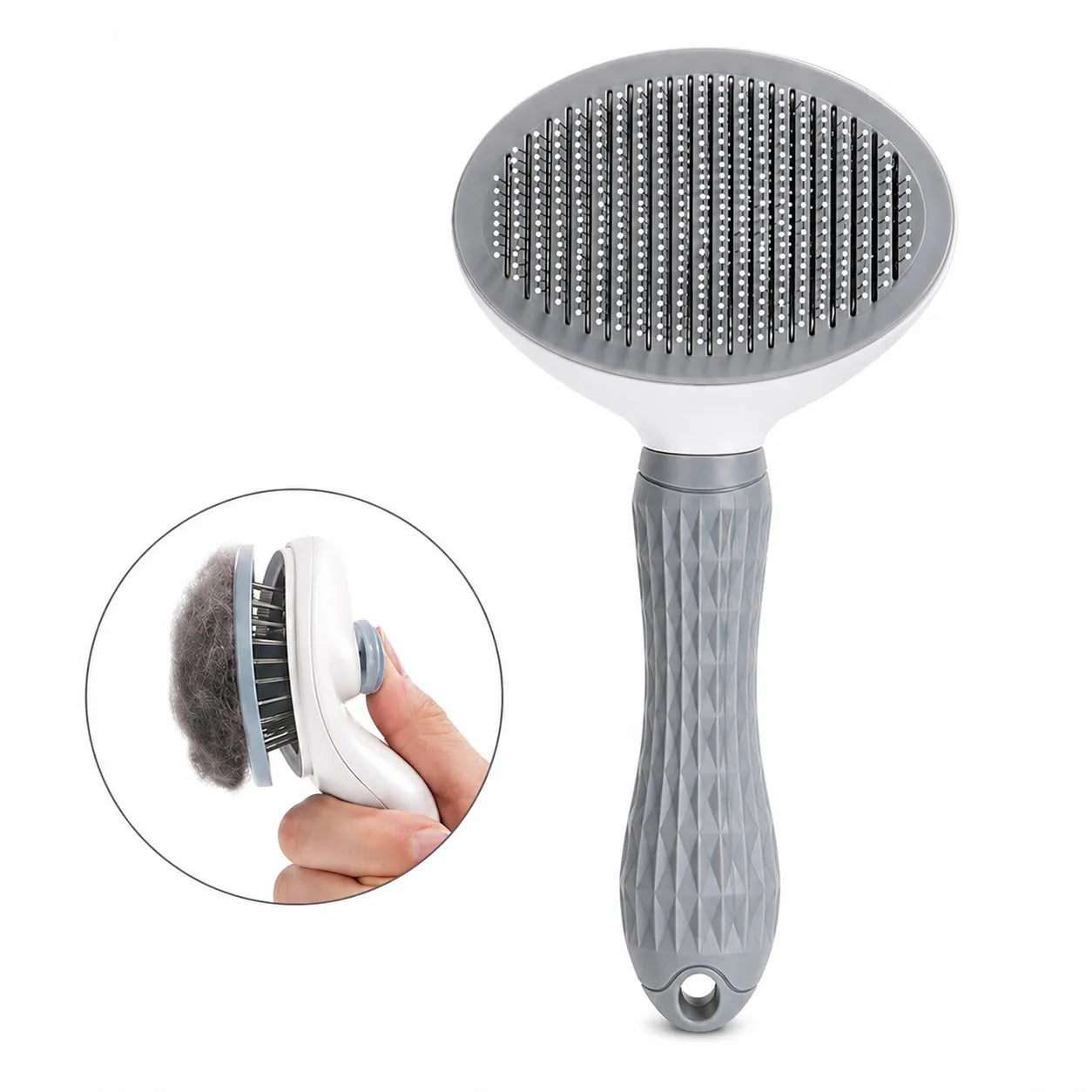 Brosse pour chat auto-nettoyante - Peigne acier poils longs