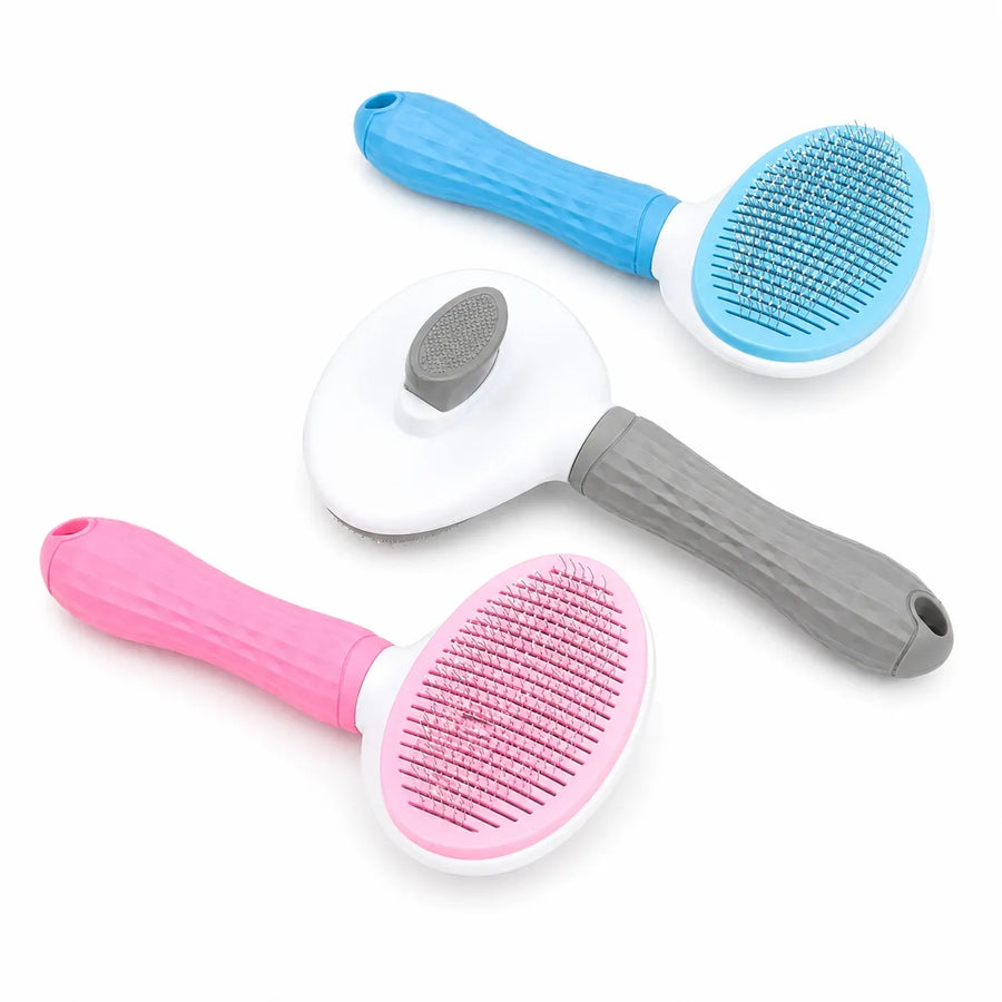 Brosse pour chat auto-nettoyante - Peigne acier poils longs