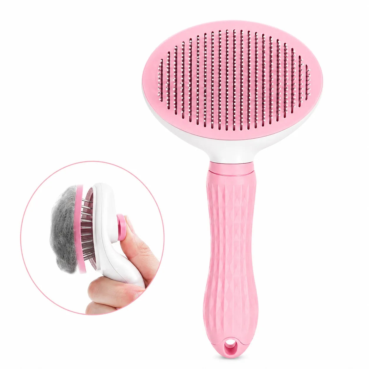 Brosse pour chat auto-nettoyante - Peigne acier poils longs
