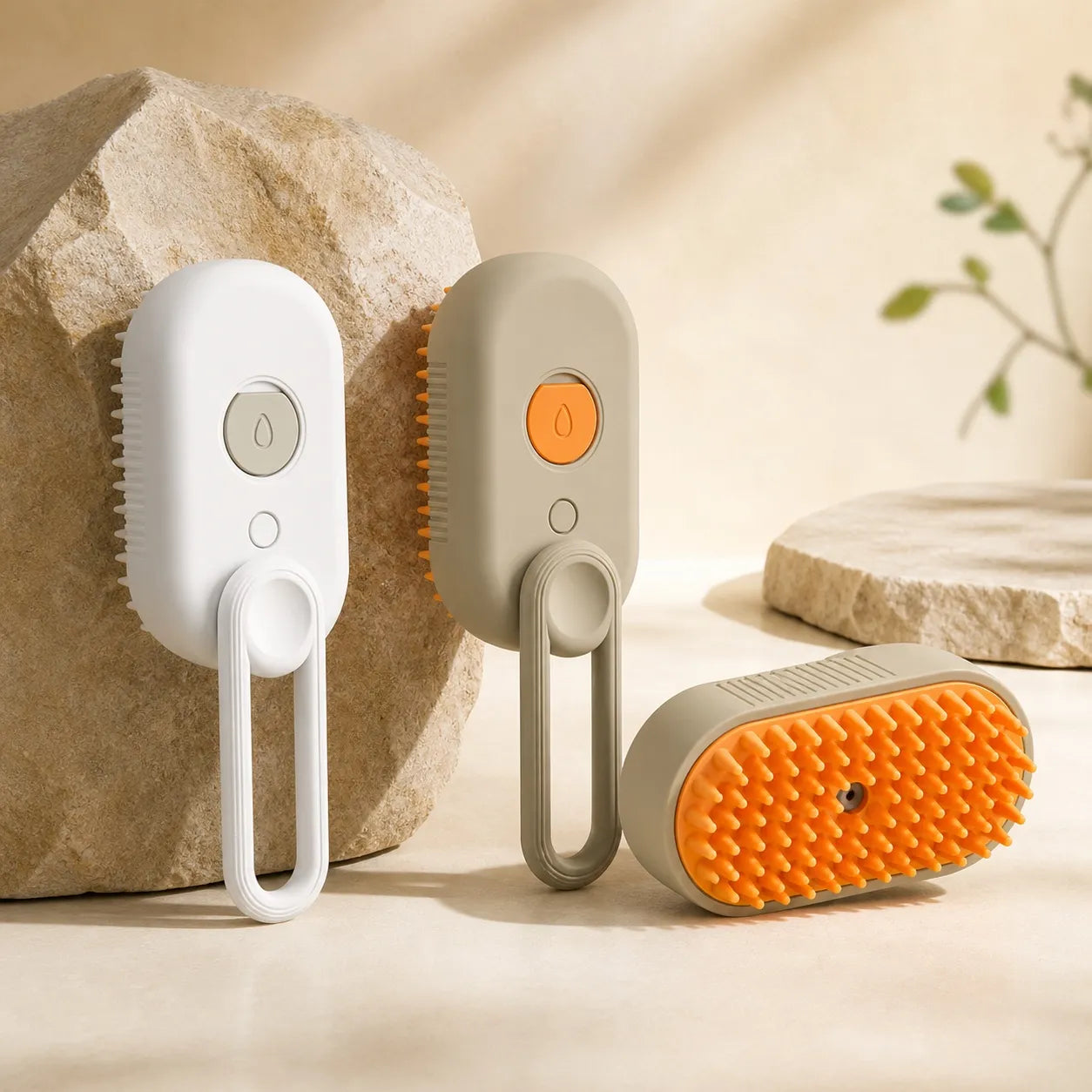 Brosse vapeur chat 3 en 1 - Massage spray et épilation