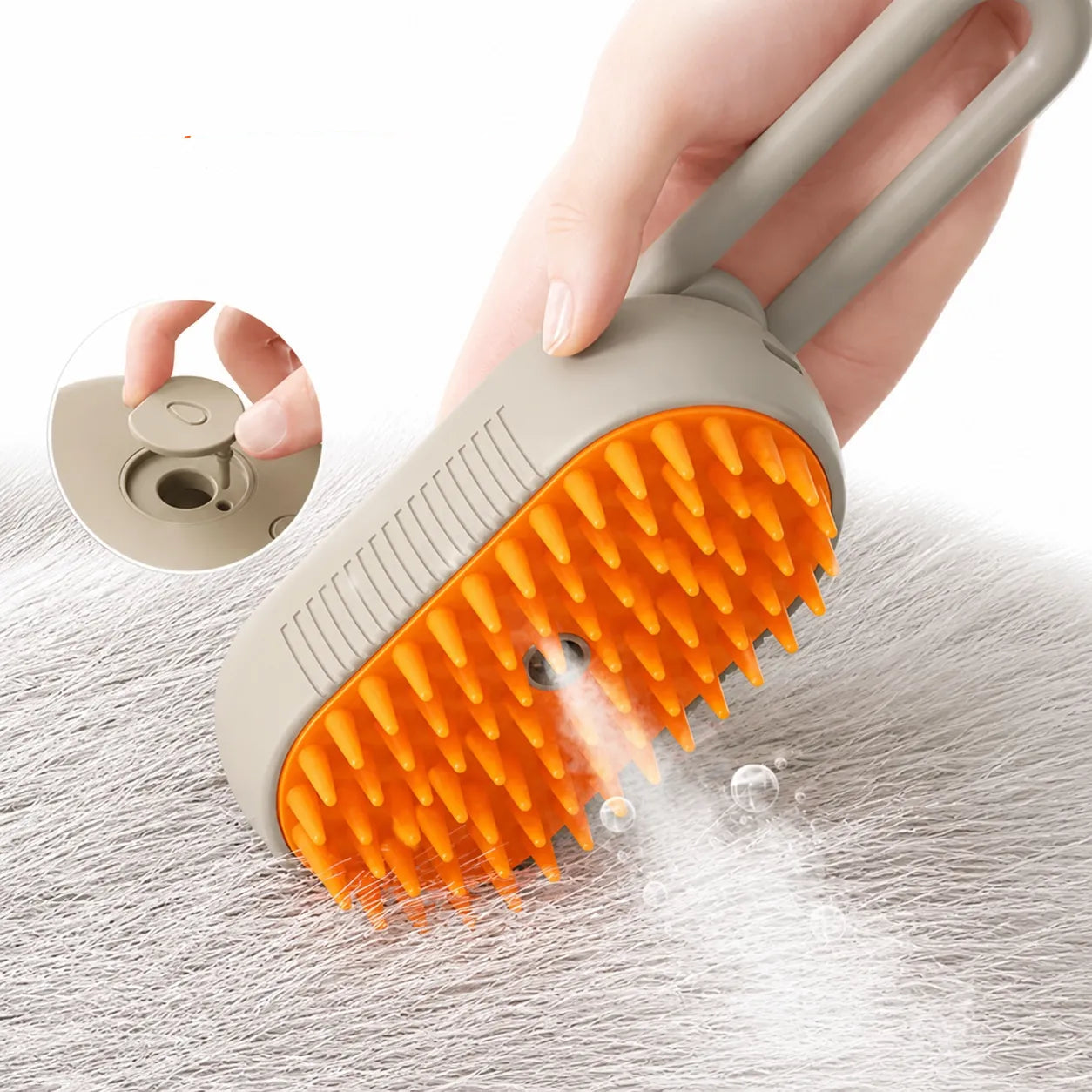 Brosse vapeur chat 3 en 1 - Massage spray et épilation