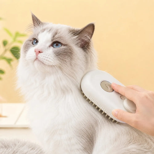 Brosse vapeur chat 3 en 1 - Massage spray et épilation