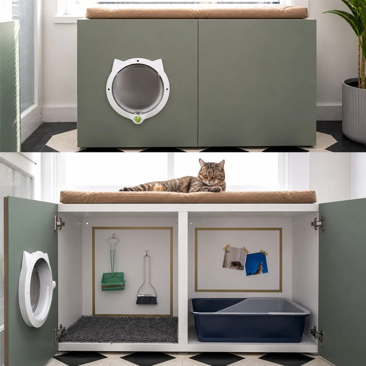 Chatière magnétique 4 modes - Porte à rabat pour chat sûre
