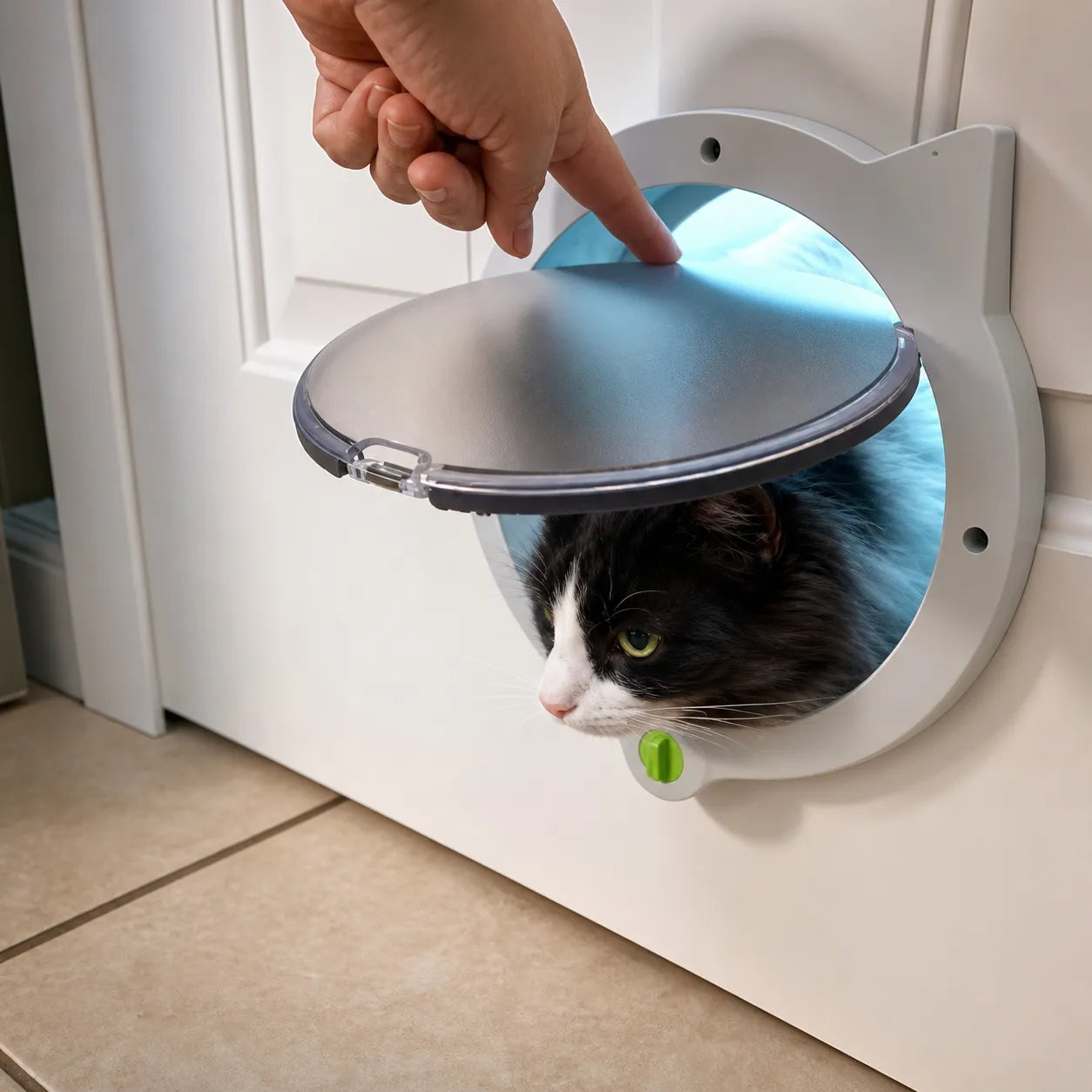Chatière magnétique 4 modes - Porte à rabat pour chat sûre