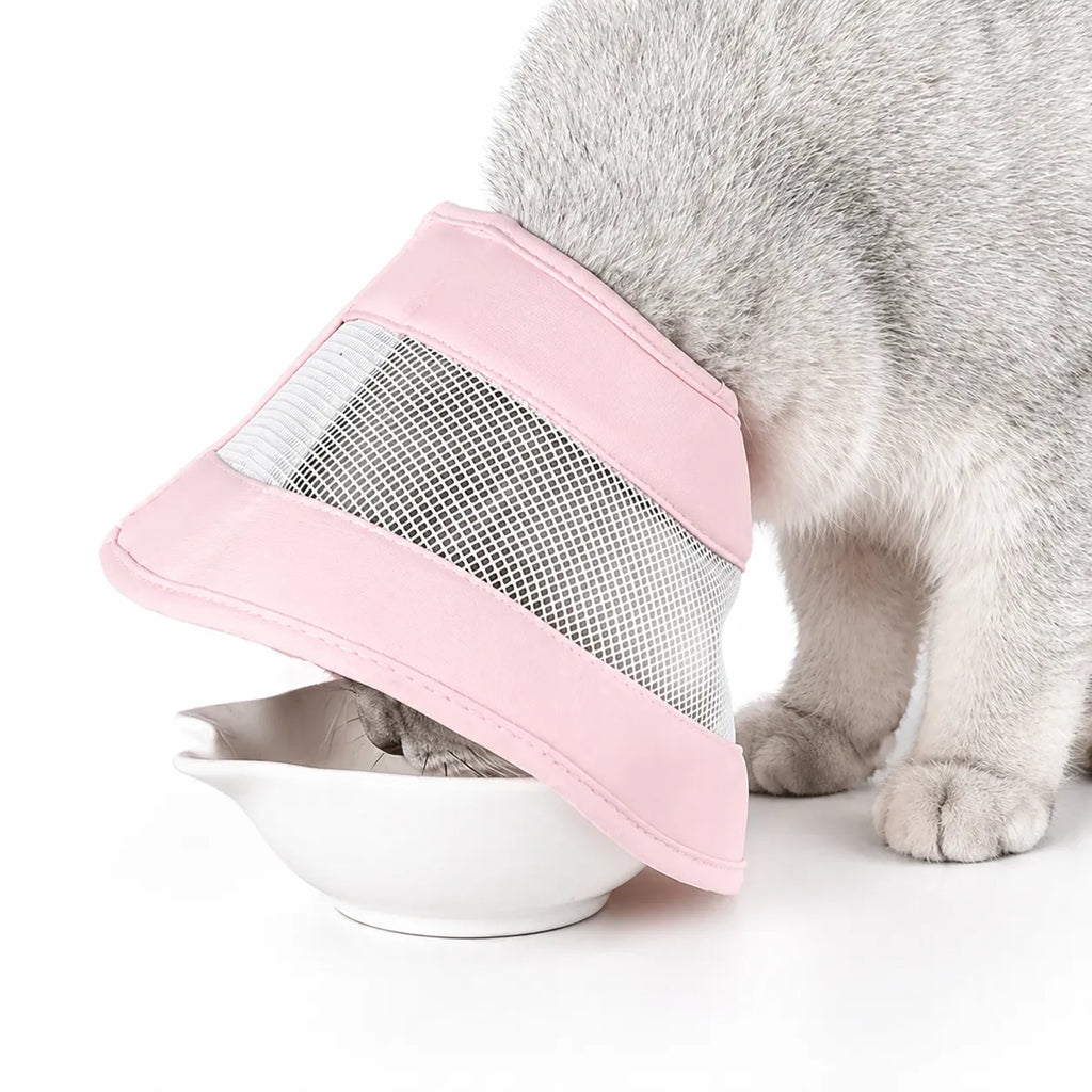 Collerette chat respirante - Cône médical doux en coton mesh