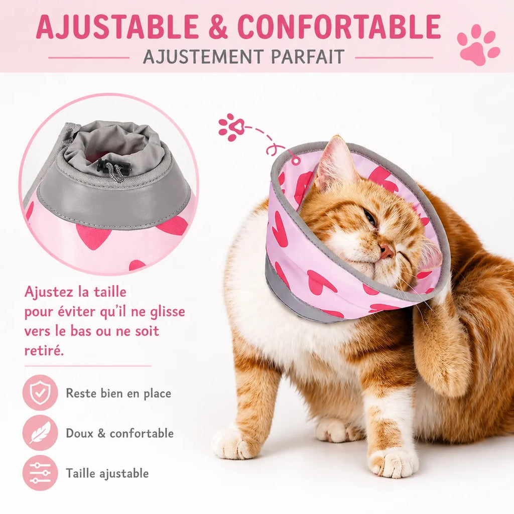 Collerette pour chat souple - Cône réglable post chirurgie