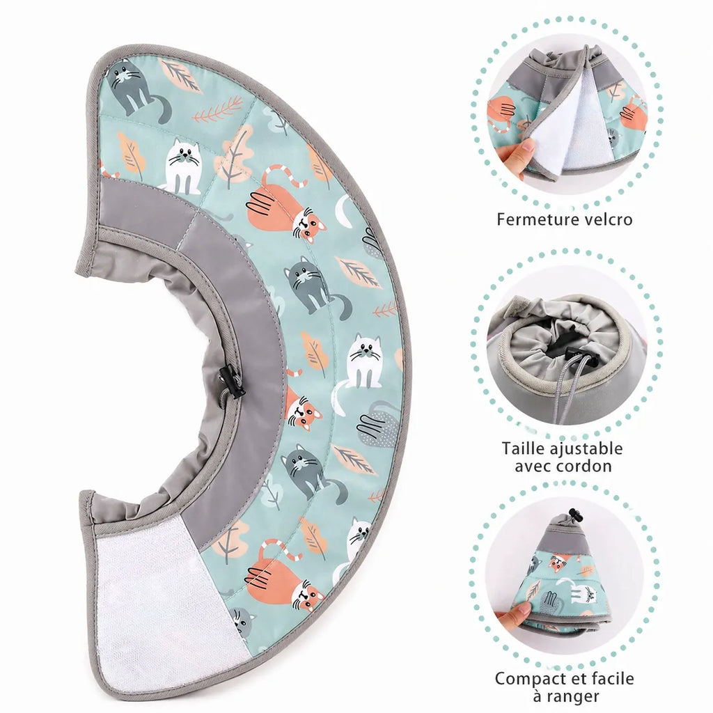Collerette pour chat souple - Cône réglable post chirurgie