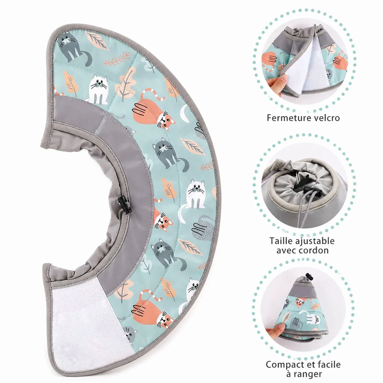 Collerette pour chat souple - Cône réglable post chirurgie
