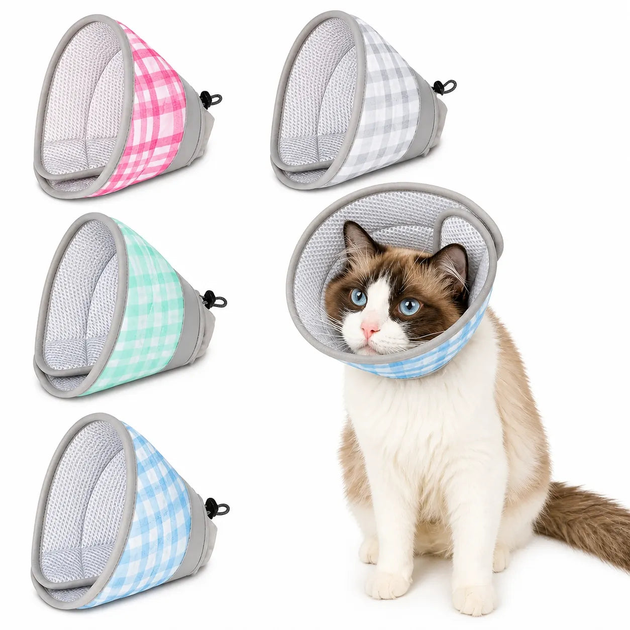 Collerette souple chat à bord pliable - Confort post-opératoire