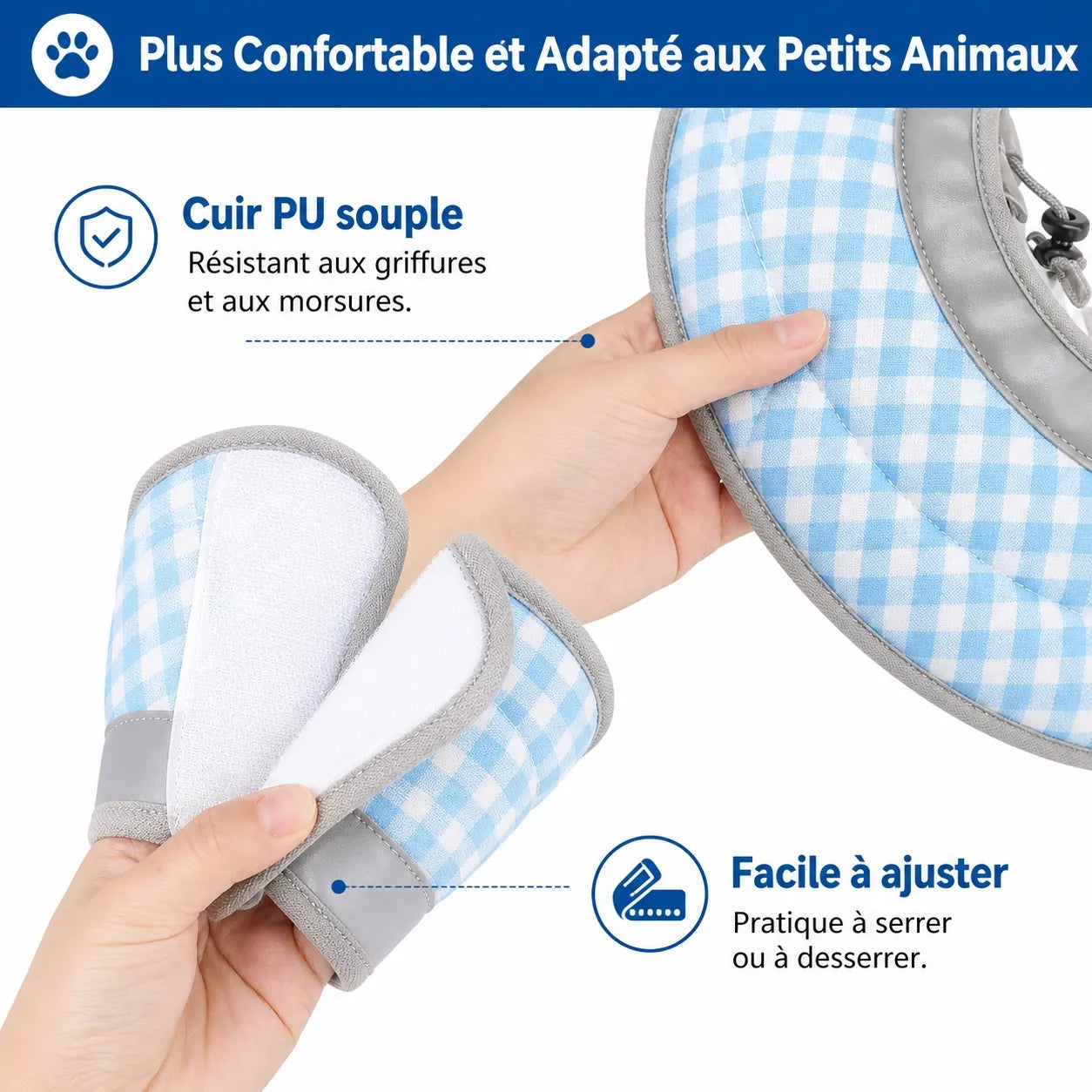 Collerette souple chat à bord pliable - Confort post-opératoire