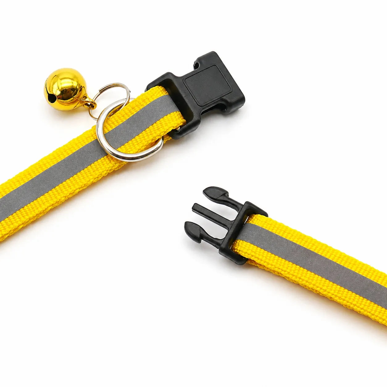 Collier chat réfléchissant à clochette - Lot de 2 coloris
