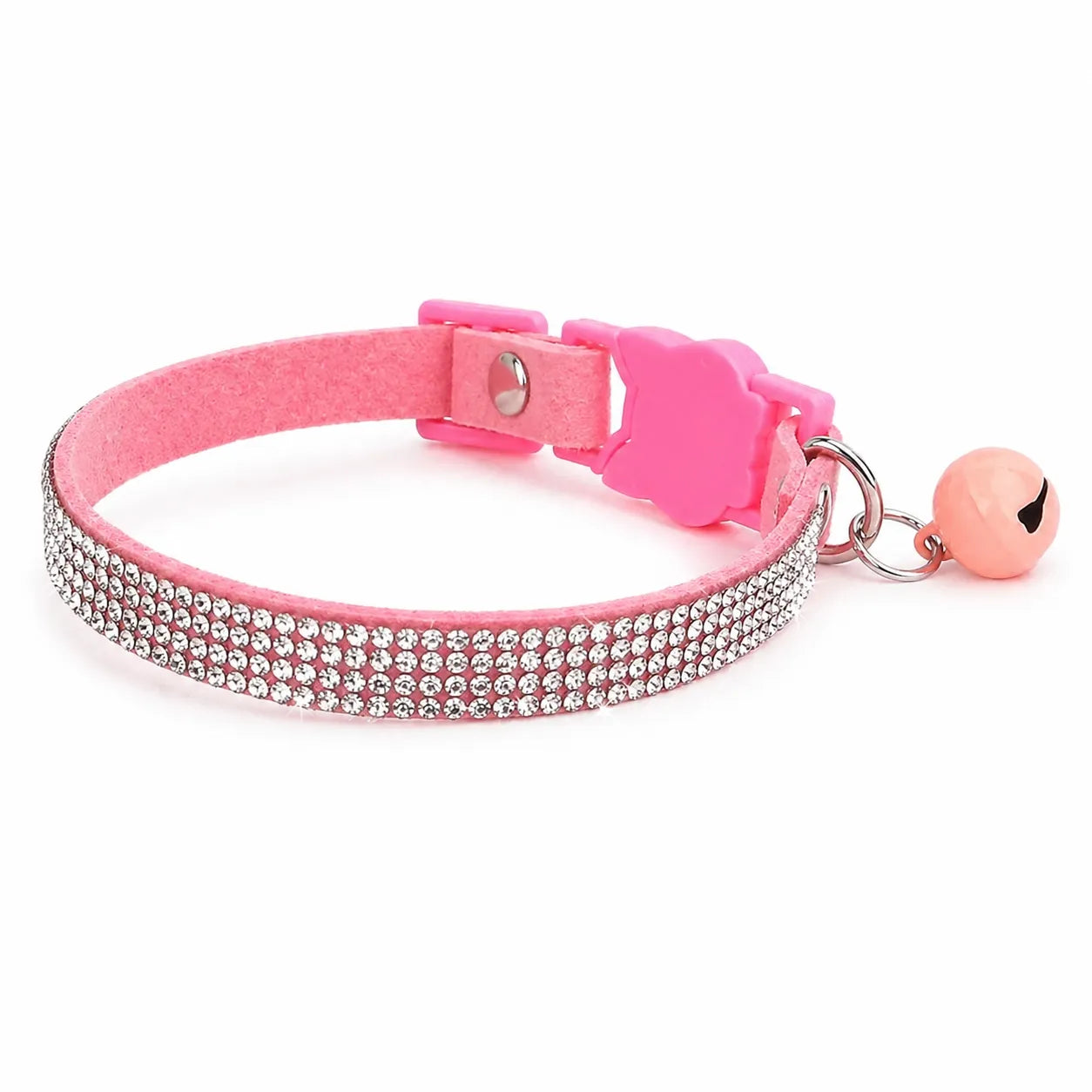 Collier chat suédé strass - Clochette sécurité S et XS