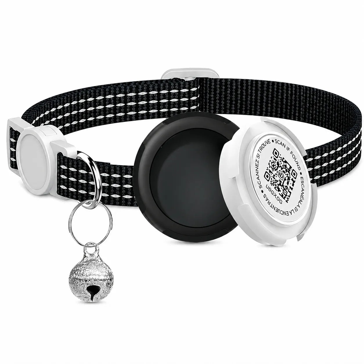 Collier GPS chat sans abonnement pour Airtag - QR code sécurité