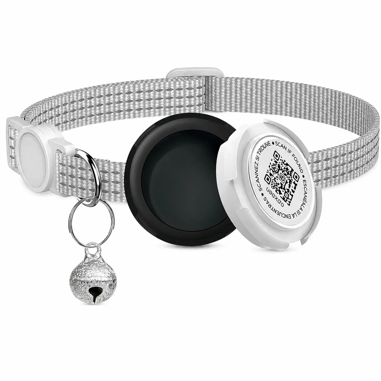 Collier GPS chat sans abonnement pour Airtag - QR code sécurité