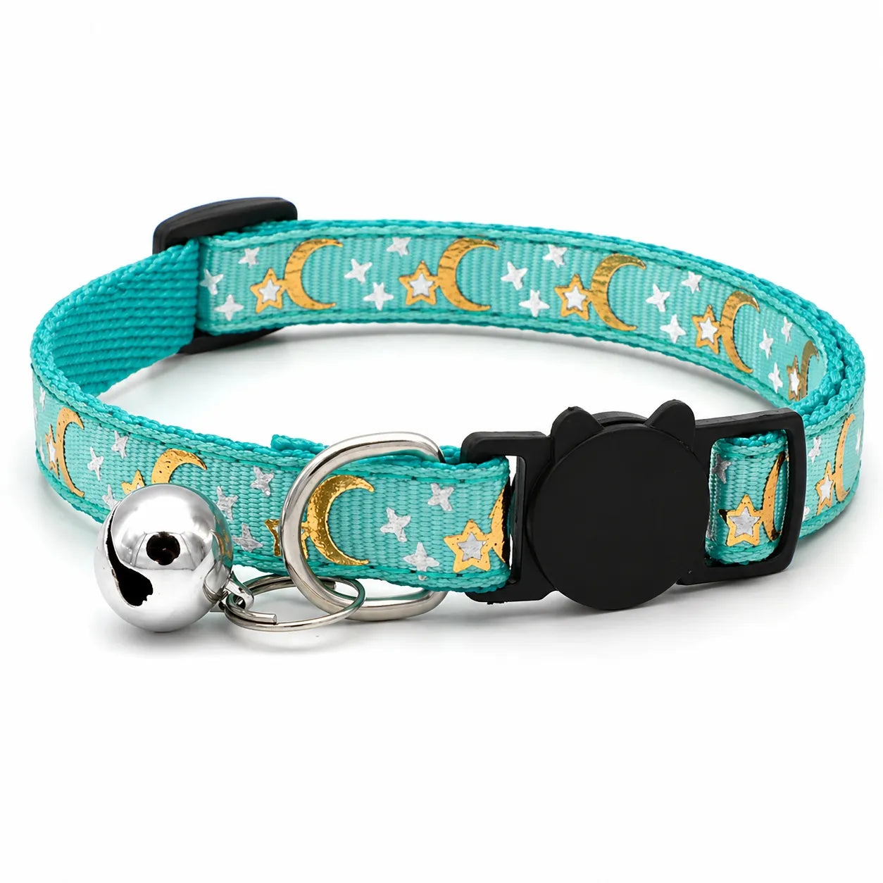 Collier pour chat étoiles et lunes - Clochette réglable 8 coloris