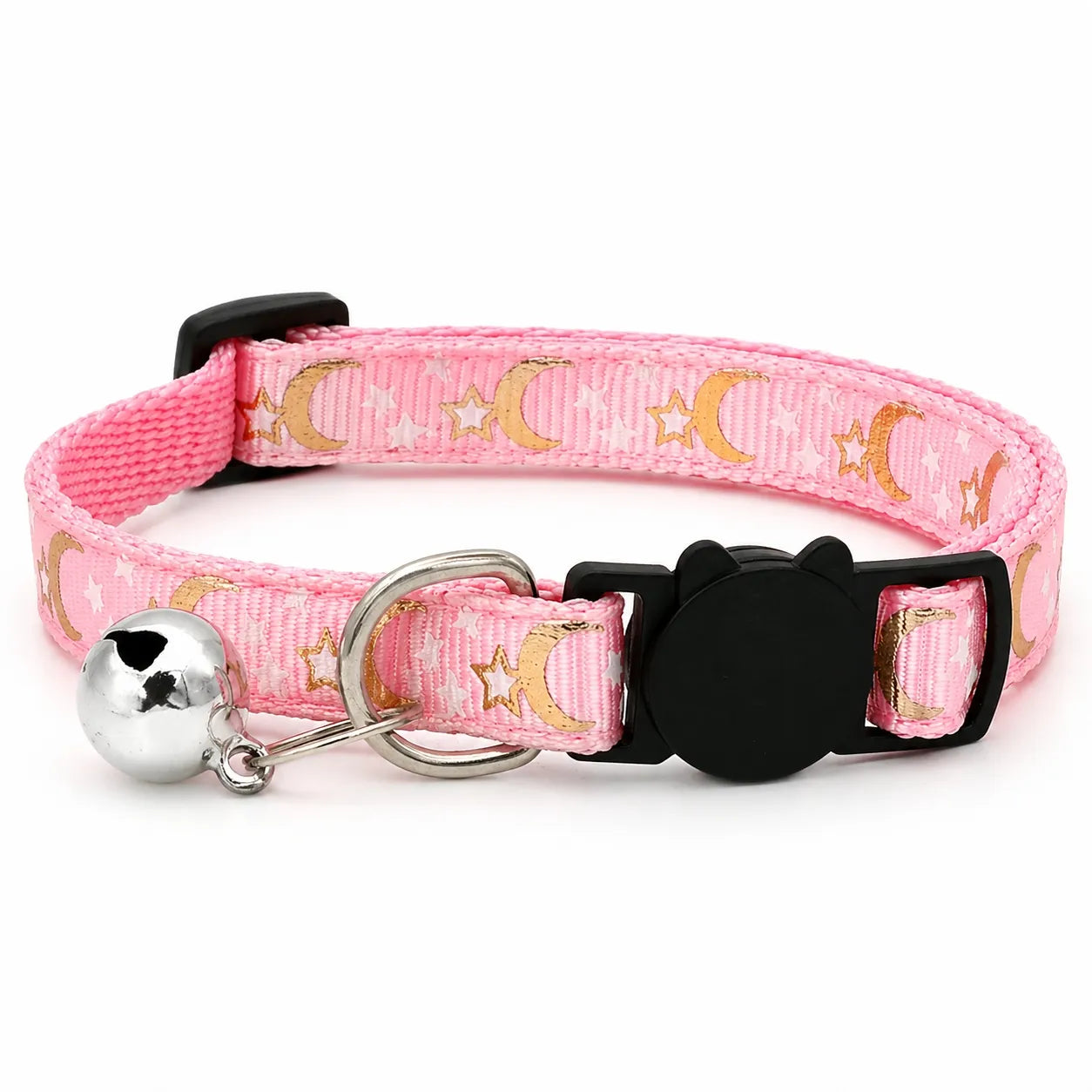 Collier pour chat étoiles et lunes - Clochette réglable 8 coloris