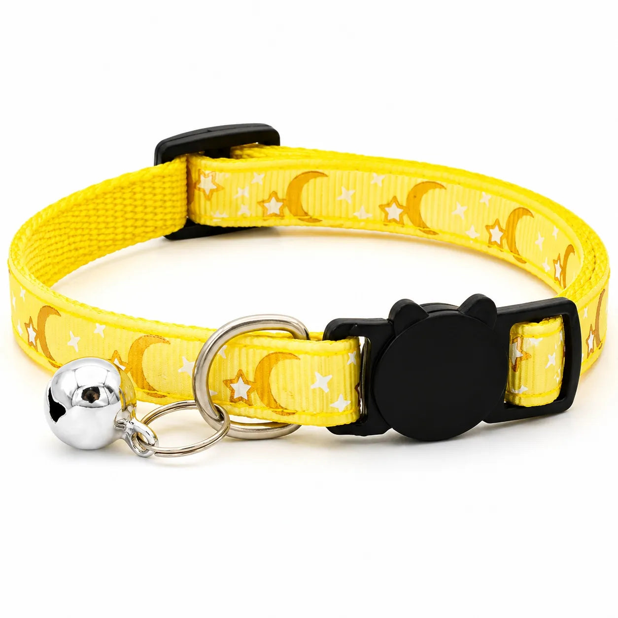 Collier pour chat étoiles et lunes - Clochette réglable 8 coloris