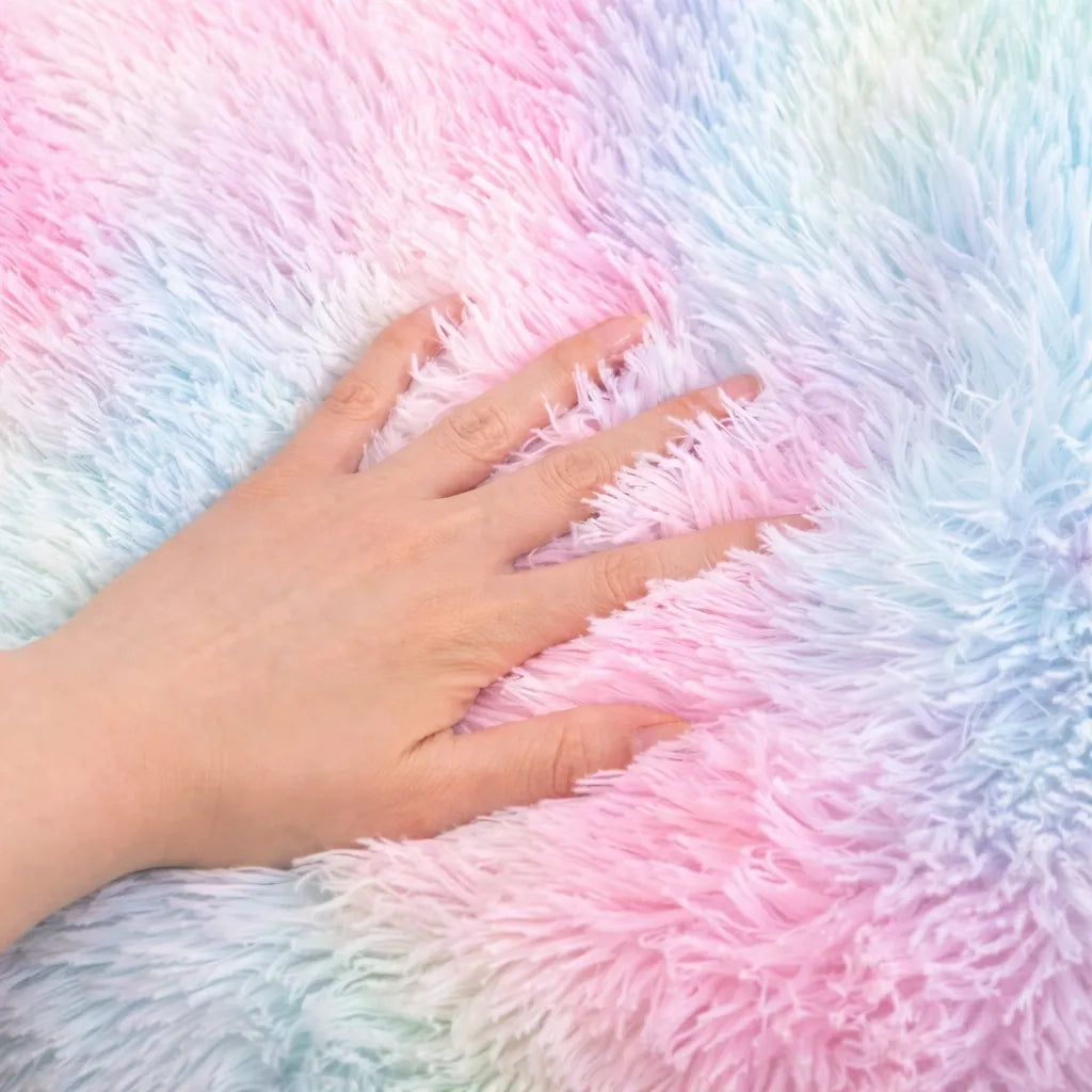Coussin rond chat en peluche - Nid douillet pour félin