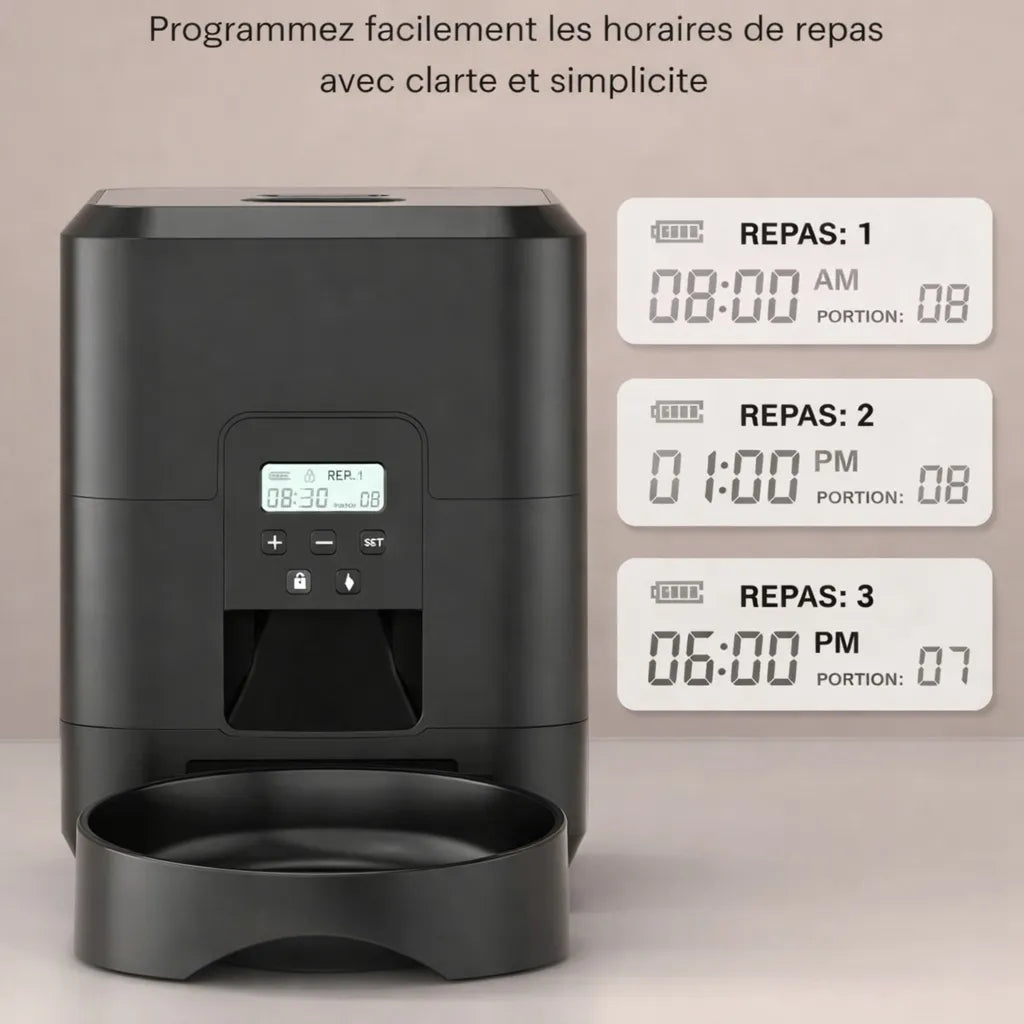 Distributeur croquette chat automatique avec Wifi - Repas programmés